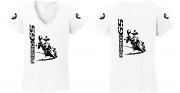 R 1250 GS BMW motoros póló női fehér T-shirt nagy álló motorossal