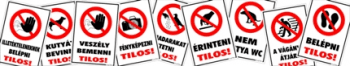 Tiltó jelzések (fehér-piros)
