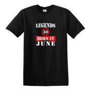Legends born in hónapos évszámos egyedi grafikás férfi póló