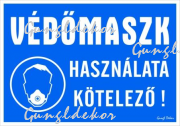 Védőmaszk használata kötelező! Piktogramos tábla matrica