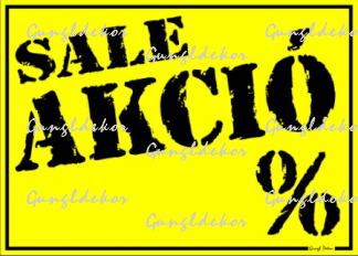 Sale Akció százalékkal tábla matrica